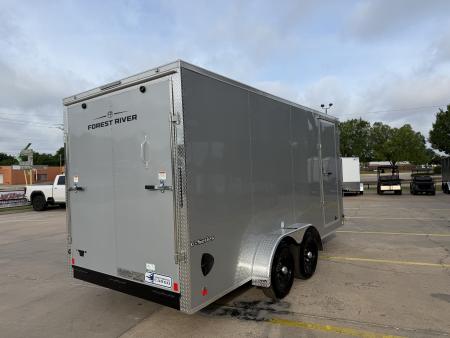 New #056400 2027 FOREST RIVER TA3 7 X 16 TANDEM AXLE 10K ENCLOSED W/ REAR RAMP DOOR