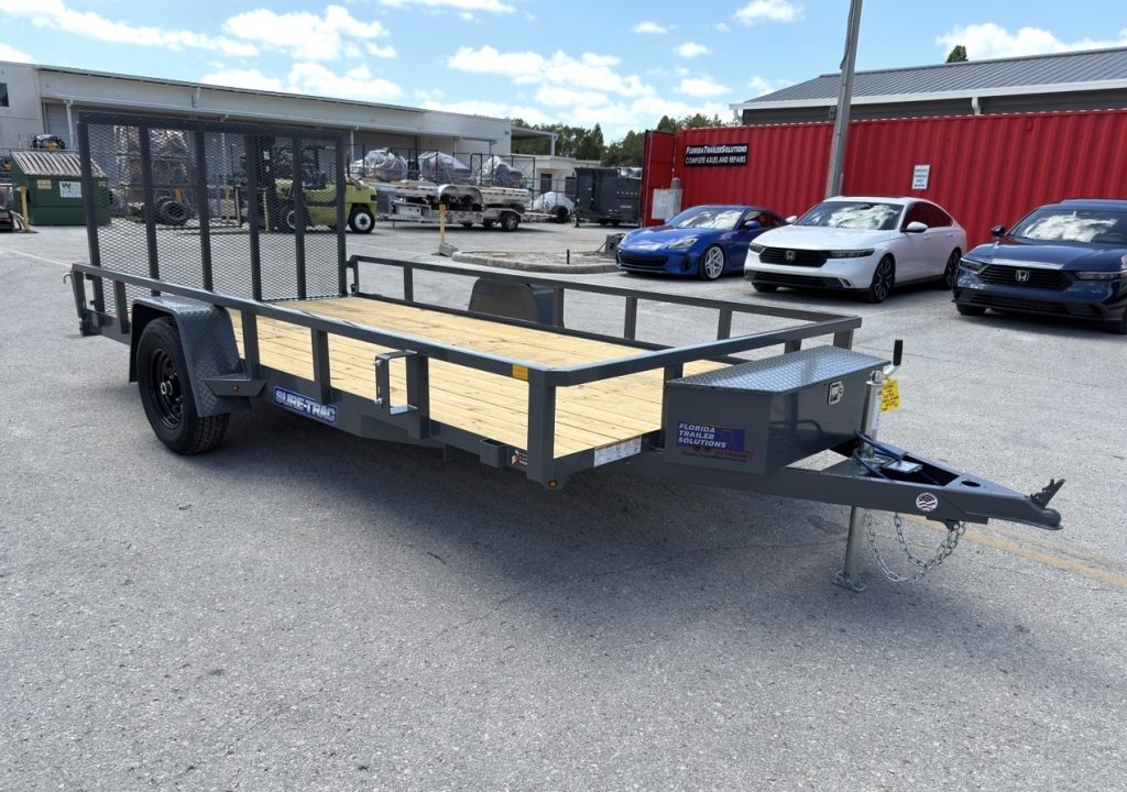New 2026 Sure-Trac 7x14 5K W/ Brakes Tube Top Utility Trailer