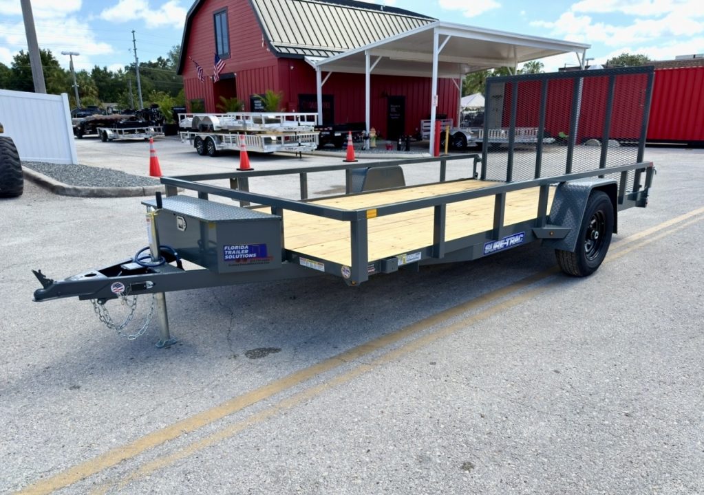 New 2026 Sure-Trac 7x14 5K W/ Brakes Tube Top Utility Trailer