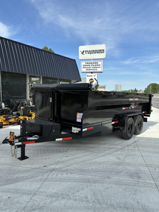 New 2026 Texas Pride Trailers 7x16 16k GVWR Dump Trailer 3' Foot Sides Tarp Spare Included