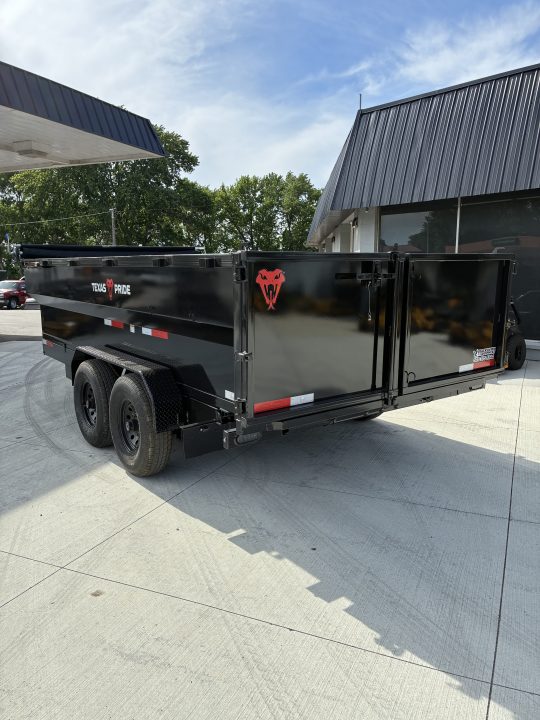 New 2026 Texas Pride Trailers 7x16 16k GVWR Dump Trailer 3' Foot Sides Tarp Spare Included