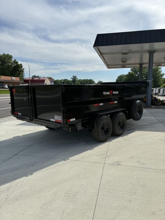 New 2026 Texas Pride Trailers 7x16 16k GVWR Dump Trailer 3' Foot Sides Tarp Spare Included