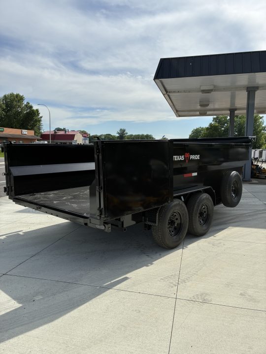 New 2026 Texas Pride Trailers 7x16 16k GVWR Dump Trailer 3' Foot Sides Tarp Spare Included