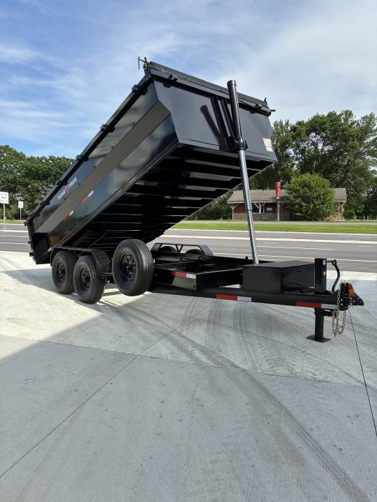 New 2026 Texas Pride Trailers 7x16 16k GVWR Dump Trailer 3' Foot Sides Tarp Spare Included
