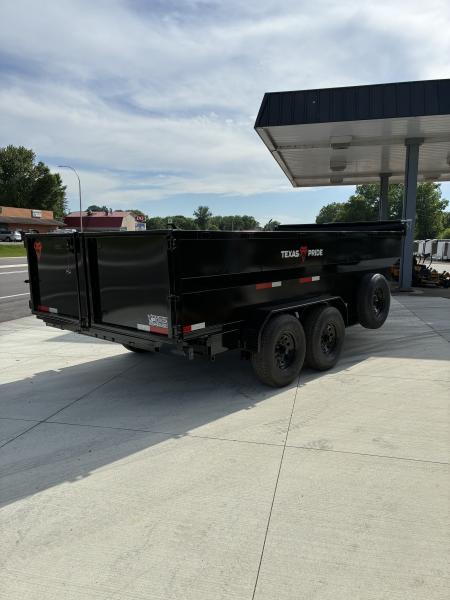 New 2026 Texas Pride Trailers 7x16 16k GVWR Dump Trailer 3' Foot Sides Tarp Spare Included