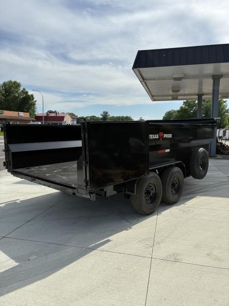 New 2026 Texas Pride Trailers 7x16 16k GVWR Dump Trailer 3' Foot Sides Tarp Spare Included