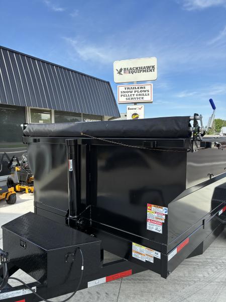 New 2026 Texas Pride Trailers 7x16 16k GVWR Dump Trailer 3' Foot Sides Tarp Spare Included