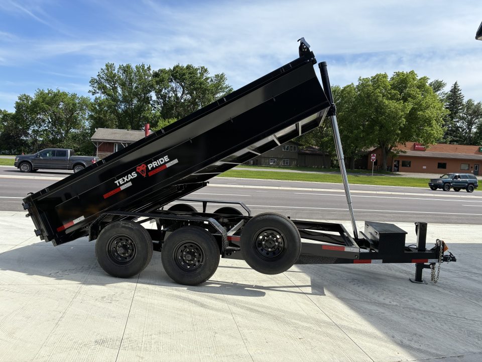New 2026 Texas Pride Trailers 7x16 16k Dump Trailer 2' Foot Sides Tarp Spare Ramps