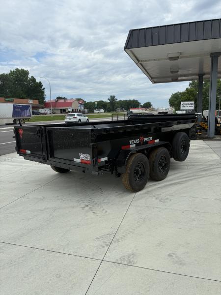 New 2026 Texas Pride Trailers 7x16 16k Dump Trailer 2' Foot Sides Tarp Spare Ramps