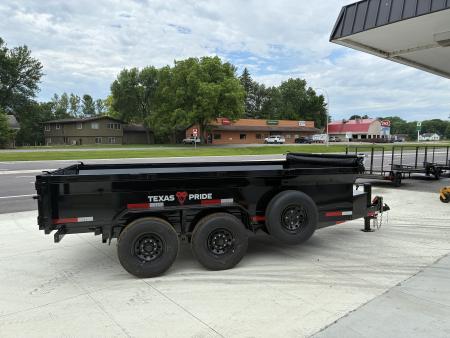 New 2026 Texas Pride Trailers 7x16 16k Dump Trailer 2' Foot Sides Tarp Spare Ramps
