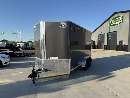 New 2027 Bighorn R&M TALL 7x14 + 2’V Nose Rear Ramp Enclosed Cargo Trailer