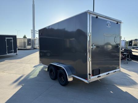 New 2027 Bighorn R&M TALL 7x14 + 2’V Nose Rear Ramp Enclosed Cargo Trailer