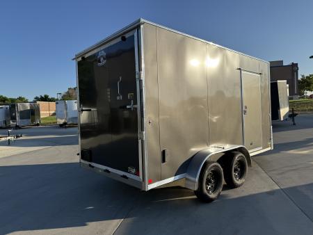 New 2027 Bighorn R&M TALL 7x14 + 2’V Nose Rear Ramp Enclosed Cargo Trailer