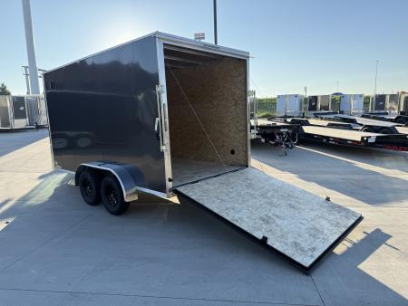 New 2027 Bighorn R&M TALL 7x14 + 2’V Nose Rear Ramp Enclosed Cargo Trailer