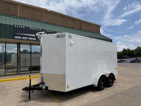 New #056537 2027 FOREST RIVER TA2 7 X 14 TANDEM AXLE 7K ENCLOSED W/ REAR RAMP DOOR