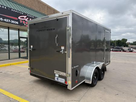 New #056538 2027 FOREST RIVER TA2 7 X 14 TANDEM AXLE 7K ENCLOSED W/ REAR RAMP DOOR