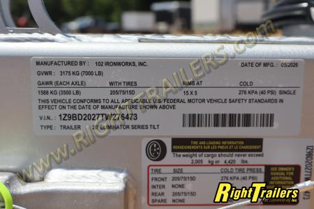 New 2026 7X20 102 Ironworks TILT Car Hauler