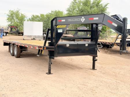 New 2026 Diamond T 8.5-24 Single Wheel Gooseneck Deckover Equipment Hauler W/ 14 PLY Tire Upgrade 15K GVWR