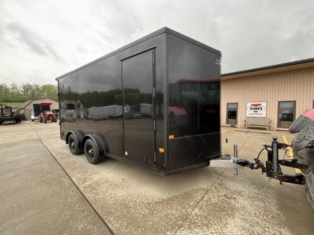 New 2026 (ALL ALUMINUM) High Country Trailers 7.5x16 Xpress Enclosed Trailer (V-Nose) Black - UTX/SXS - w/ Ramp - 7000# GVWR