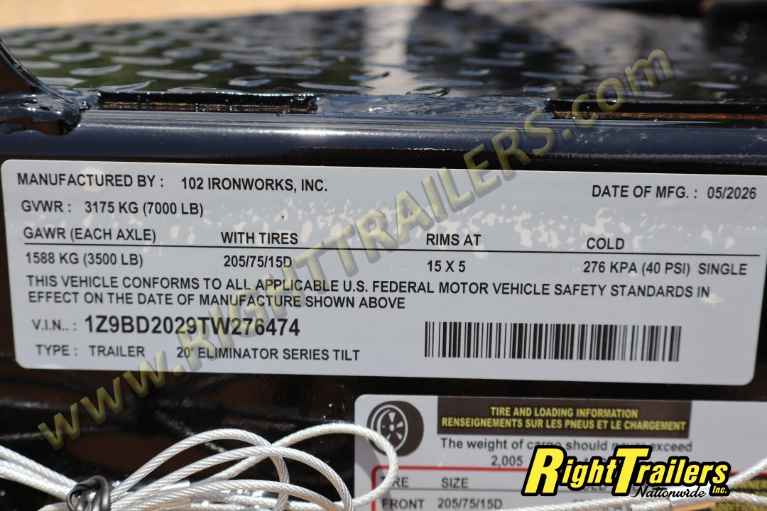 New 2026 7X20 102 Ironworks TILT Car Hauler