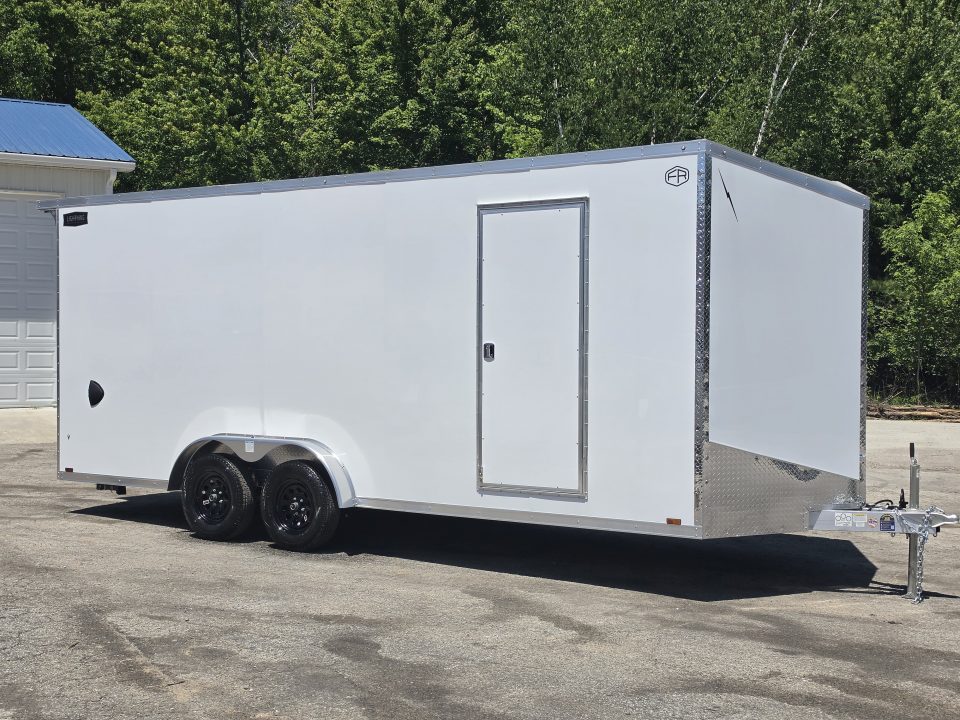 New 7.5 X 20 CARGO ENCLOSED ALL ALUMINUM REAR RAMP DOOR 2027 LIGHTNING TANDEM AXLE