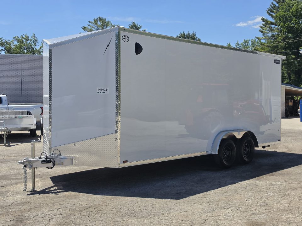 New 7.5 X 20 CARGO ENCLOSED ALL ALUMINUM REAR RAMP DOOR 2027 LIGHTNING TANDEM AXLE
