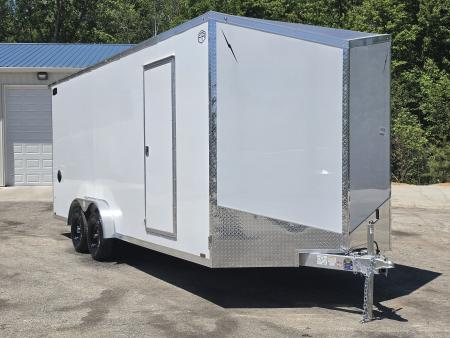 New 7.5 X 20 CARGO ENCLOSED ALL ALUMINUM REAR RAMP DOOR 2027 LIGHTNING TANDEM AXLE