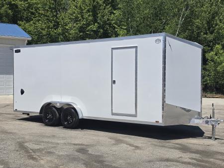 New 7.5 X 20 CARGO ENCLOSED ALL ALUMINUM REAR RAMP DOOR 2027 LIGHTNING TANDEM AXLE