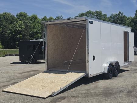 New 7.5 X 20 CARGO ENCLOSED ALL ALUMINUM REAR RAMP DOOR 2027 LIGHTNING TANDEM AXLE