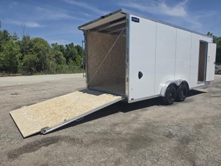 New 7.5 X 20 CARGO ENCLOSED ALL ALUMINUM REAR RAMP DOOR 2027 LIGHTNING TANDEM AXLE