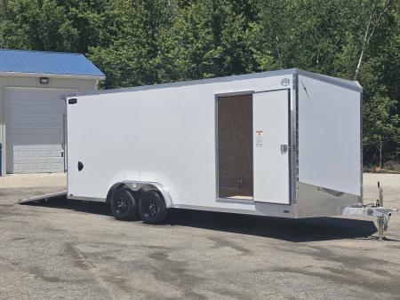 New 7.5 X 20 CARGO ENCLOSED ALL ALUMINUM REAR RAMP DOOR 2027 LIGHTNING TANDEM AXLE