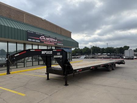 Used #144596 USED 2022 MP CUSTOM 30 X 102 TANDEM AXLE 14K GOOSENECK W/ MAX RAMPS