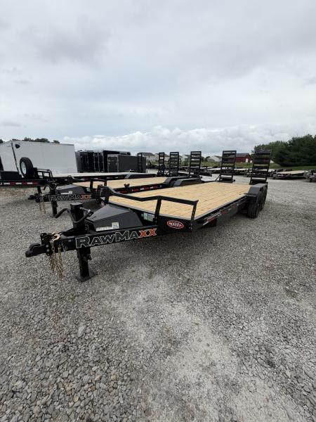 New 2026 RAWMAXX EQUIPMENT ECX22BP14K 83X22 TA CARHAULER W/ STAND UP RAMPS (GVW:14000) JET BLACK