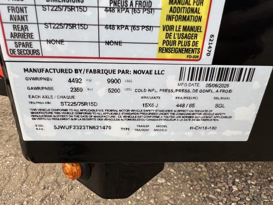 New 2026 H&H Trailers 18' Car Hauler 10K Car Hauler