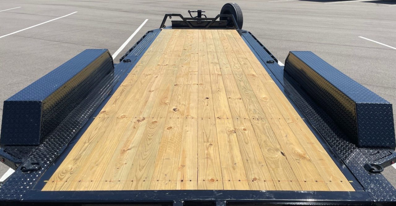 New Horizon HEH 22'x 82" Equipment Trailer--Mountain Ramps, 21,000 GVWR , Spare