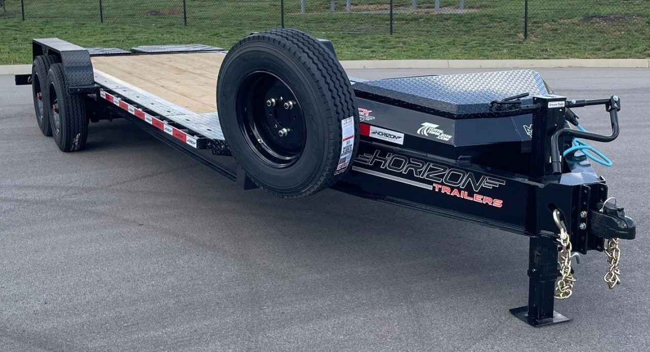 New Horizon HEH 22'x 82" Equipment Trailer--Mountain Ramps, 21,000 GVWR , Spare