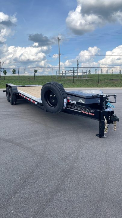 New Horizon HEH 22'x 82" Equipment Trailer--Mountain Ramps, 21,000 GVWR , Spare