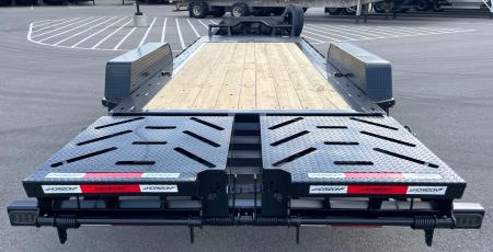 New Horizon HEH 22'x 82" Equipment Trailer--Mountain Ramps, 21,000 GVWR , Spare