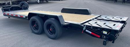 New Horizon HEH 22'x 82" Equipment Trailer--Mountain Ramps, 21,000 GVWR , Spare