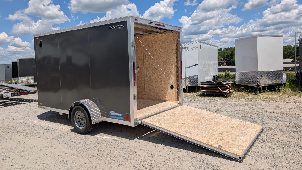 New 2026 Legend 7x12 + 2' V Thunder Aluminum Enclosed Cargo Trailer w/ Ramp Door