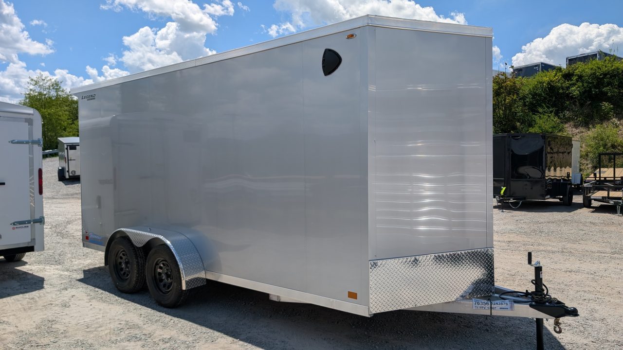 New 2026 Legend 7x16 + 2' V-Nose Aluminum Enclosed Cargo Trailer w/ Ramp Door
