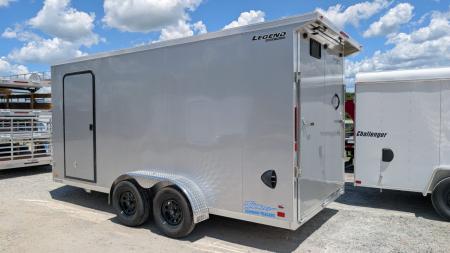 New 2026 Legend 7x16 + 2' V-Nose Aluminum Enclosed Cargo Trailer w/ Ramp Door