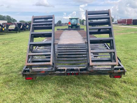 Used 2007 Branson 102x25 TANDEM 20K DECKOVER W/ STEEL DECK AND STANDUP RAMPS Deckover Trailer