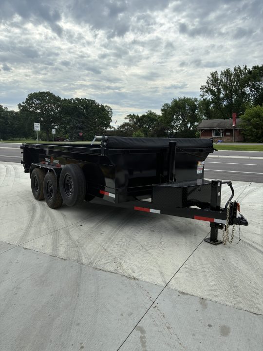 New 2026 Texas Pride 7x14 14k Dump Trailer 2' Sides Tarp Ramps and Spare Included