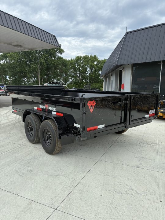 New 2026 Texas Pride 7x14 14k Dump Trailer 2' Sides Tarp Ramps and Spare Included