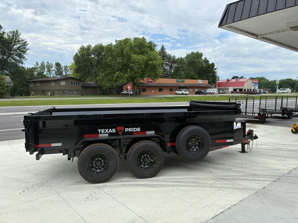New 2026 Texas Pride 7x14 14k Dump Trailer 2' Sides Tarp Ramps and Spare Included