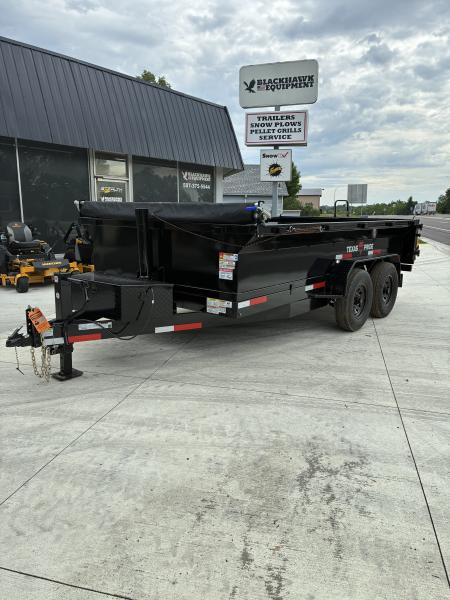 New 2026 Texas Pride 7x14 14k Dump Trailer 2' Sides Tarp Ramps and Spare Included