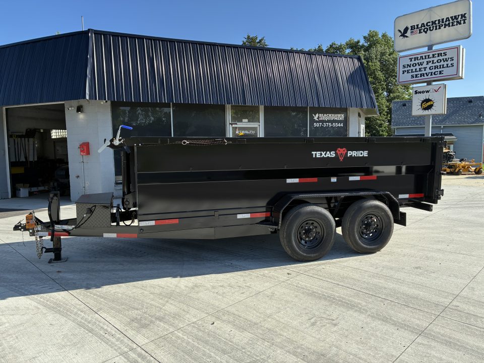 New 2026 Texas Pride 7x14 14k GVWR Dump Trailer 3' Side Walls Tarp Ramps Spare