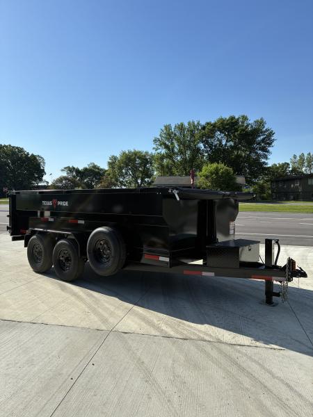 New 2026 Texas Pride 7x14 14k GVWR Dump Trailer 3' Side Walls Tarp Ramps Spare