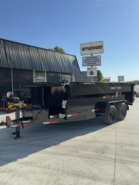 New 2026 Texas Pride 7x14 14k GVWR Dump Trailer 3' Side Walls Tarp Ramps Spare